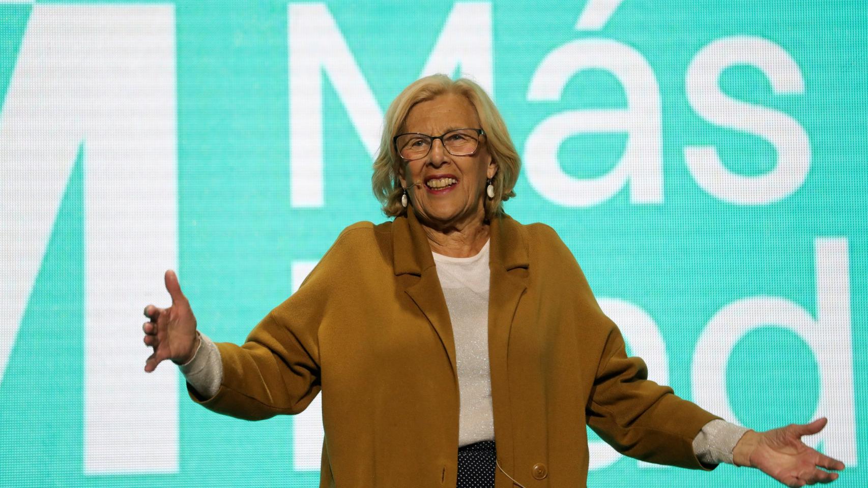 Carmena en un mitin electoral.