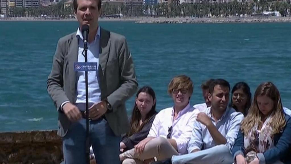 Pablo Casado, durante un mitin este sábado en Málaga.