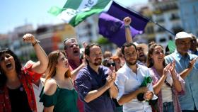 Pablo Iglesias, de mitin en Sevilla.