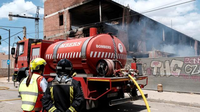 El edificio okupa incendiado en Es Viver (Ibiza) el lunes pasado.