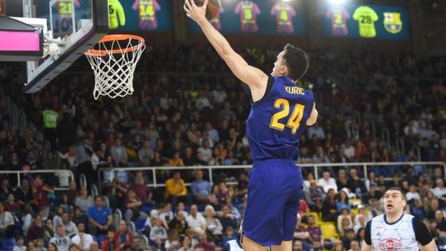 Kuric durante el encuentro del Barcelona Lassa. Foto: Twitter (@FCBbasket)