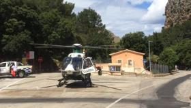 El helicóptero de la Guardia Civil en Sa Calobra.