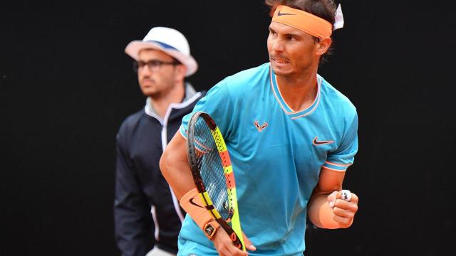 Nadal en el partido contra Djokovic