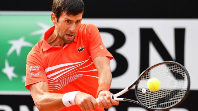 Djokovic, en un momento del partido de la final del Masters 1000 de Roma