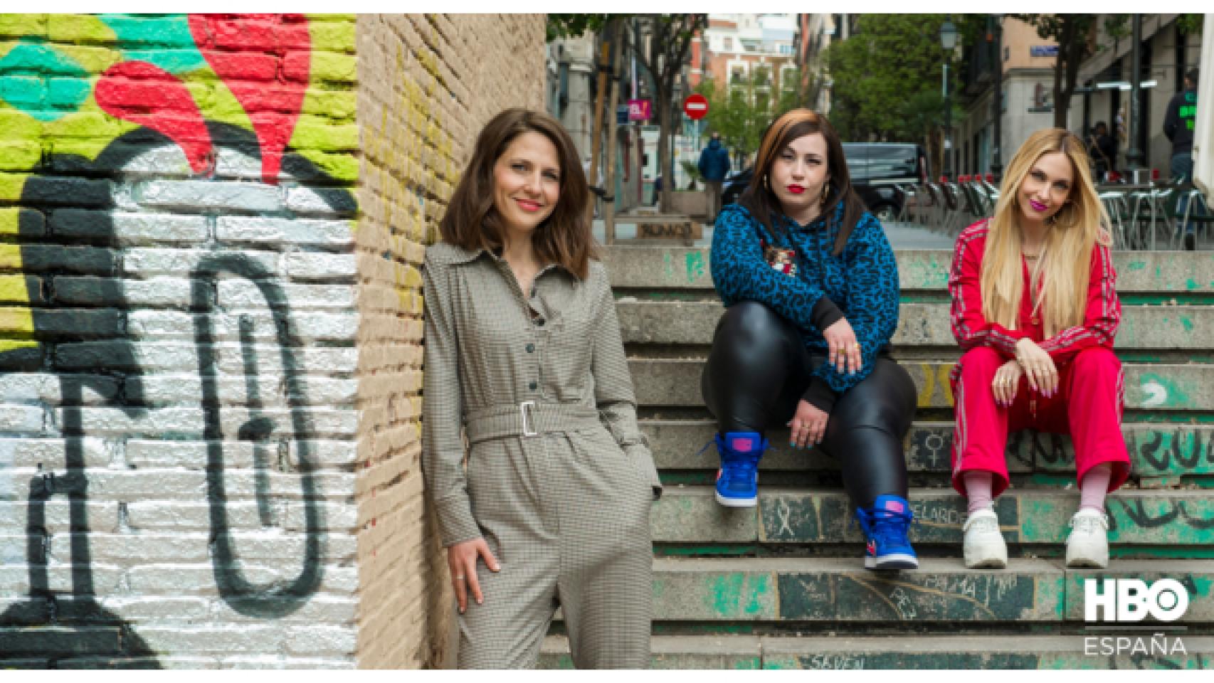 Manuela Moreno junto a Marta Martín y Saida Benzal (HBO).