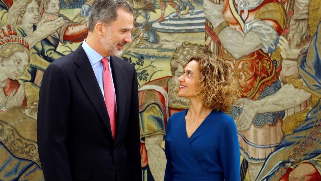 El rey Felipe recibe a la presidenta del Congreso, Meritxell Batet.