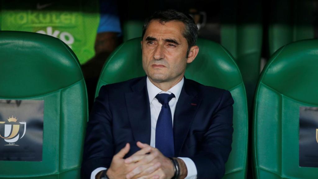 Ernesto Valverde, en el banquillo durante la final de la Copa del Rey