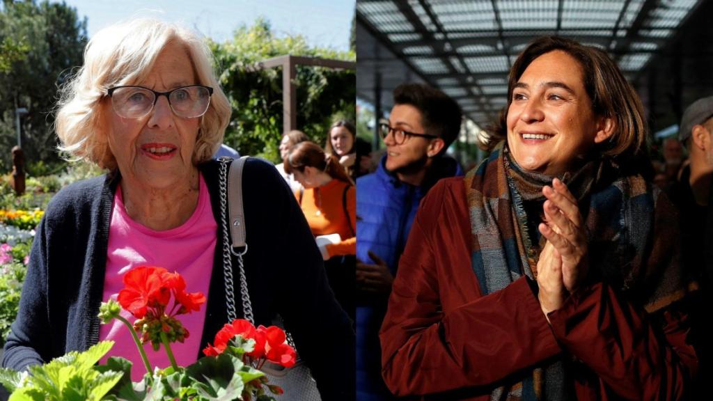 Manuela Carmena y Ada Colau, alcaldesas de Madrid y Barcelona respectivamente.