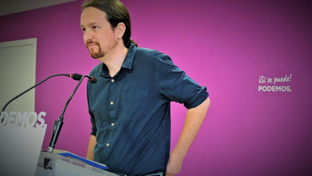 Pablo Iglesias, secretario general de Podemos, en rueda de prensa.