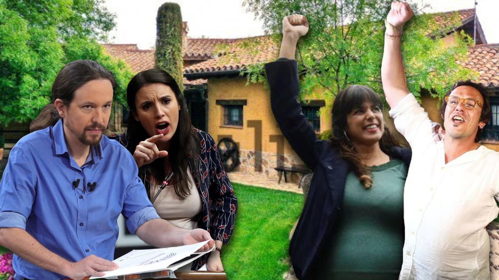 Pablo Iglesias e Irene Montero, junto a Teresa Rodríguez y José María González.