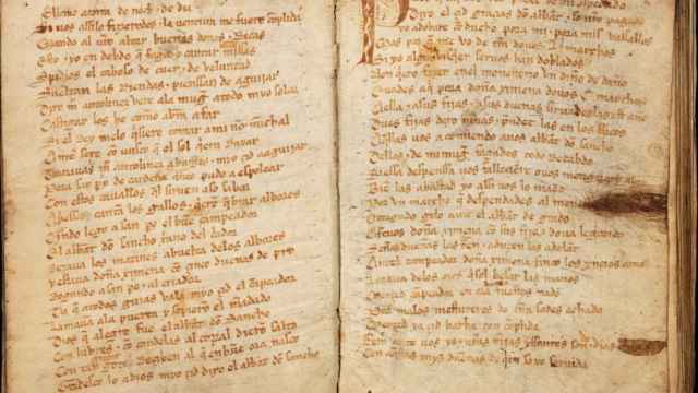 Dos páginas del códice único del 'Cantar de Mio Cid'