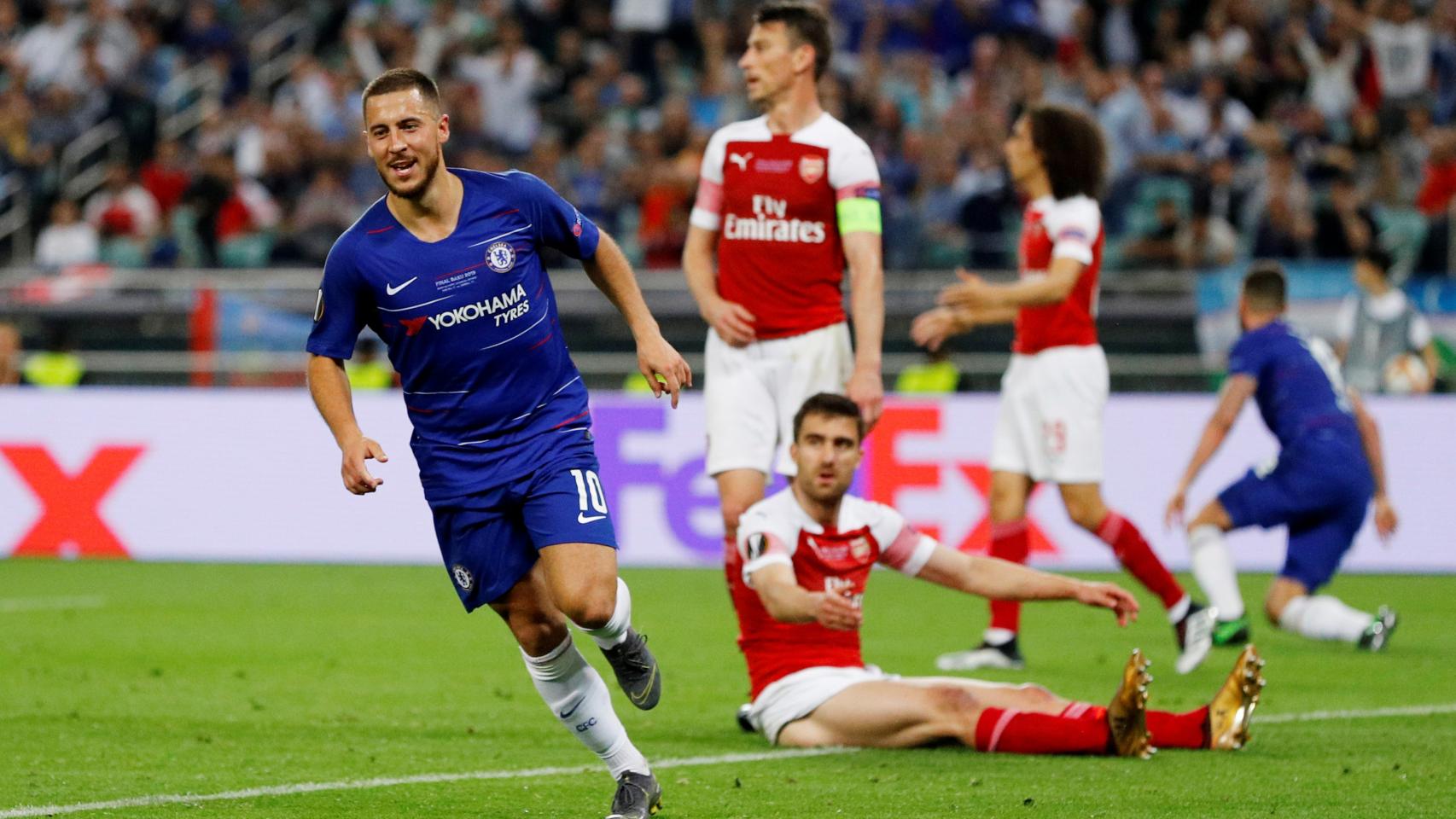 Hazard, tras anotar uno de los goles del partido