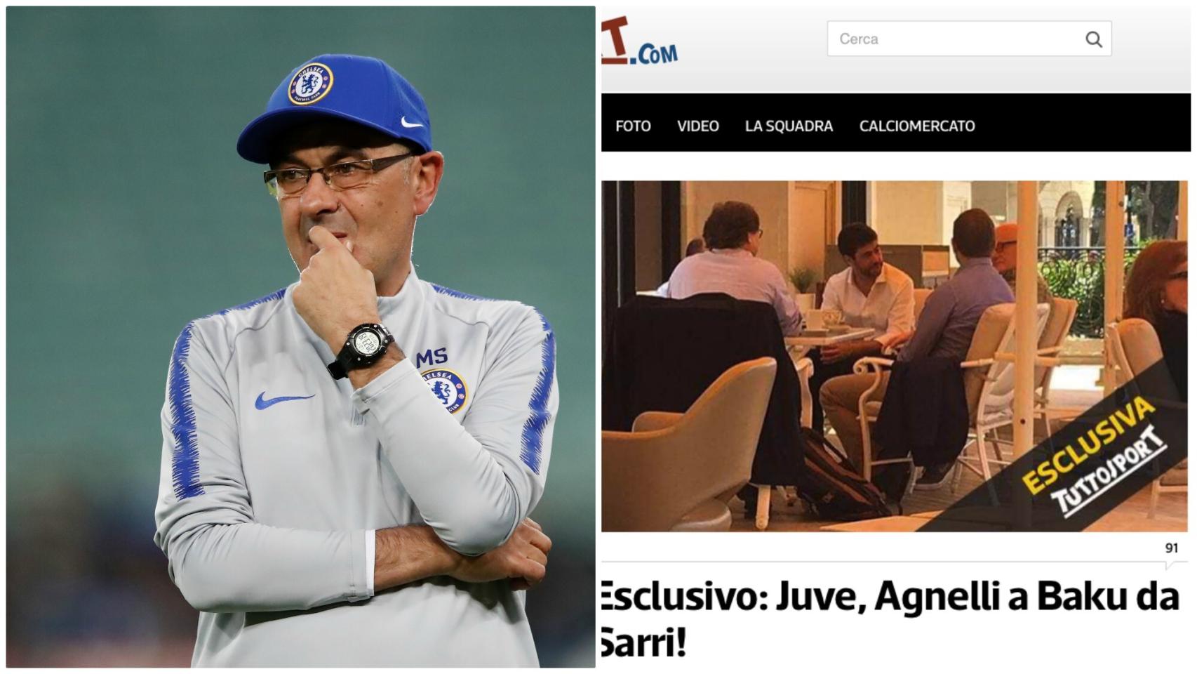 Reunión entre Sarri y Agnelli. Foto: Tuttosport