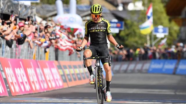 Chaves, tras ganar la etapa 19ª. Foto: Twitter @giroditalia)