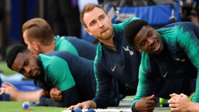 Eriksen y el Tottenham entrena antes de la final de Champions