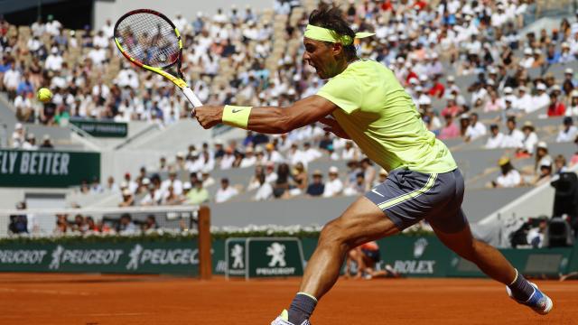 Nadal, durante el partido contra Londero.