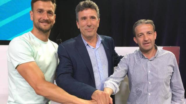 Los presidentes de Villarrobledo, Villarrubia y Socuéllamos. Foto: Deportes CMM