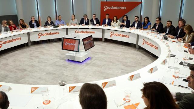 La Ejecutiva de Ciudadanos celebrada este lunes.