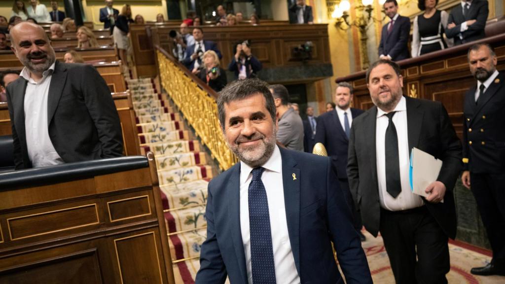 Jordi Sànchez y Oriol Junqueras en el Congreso.