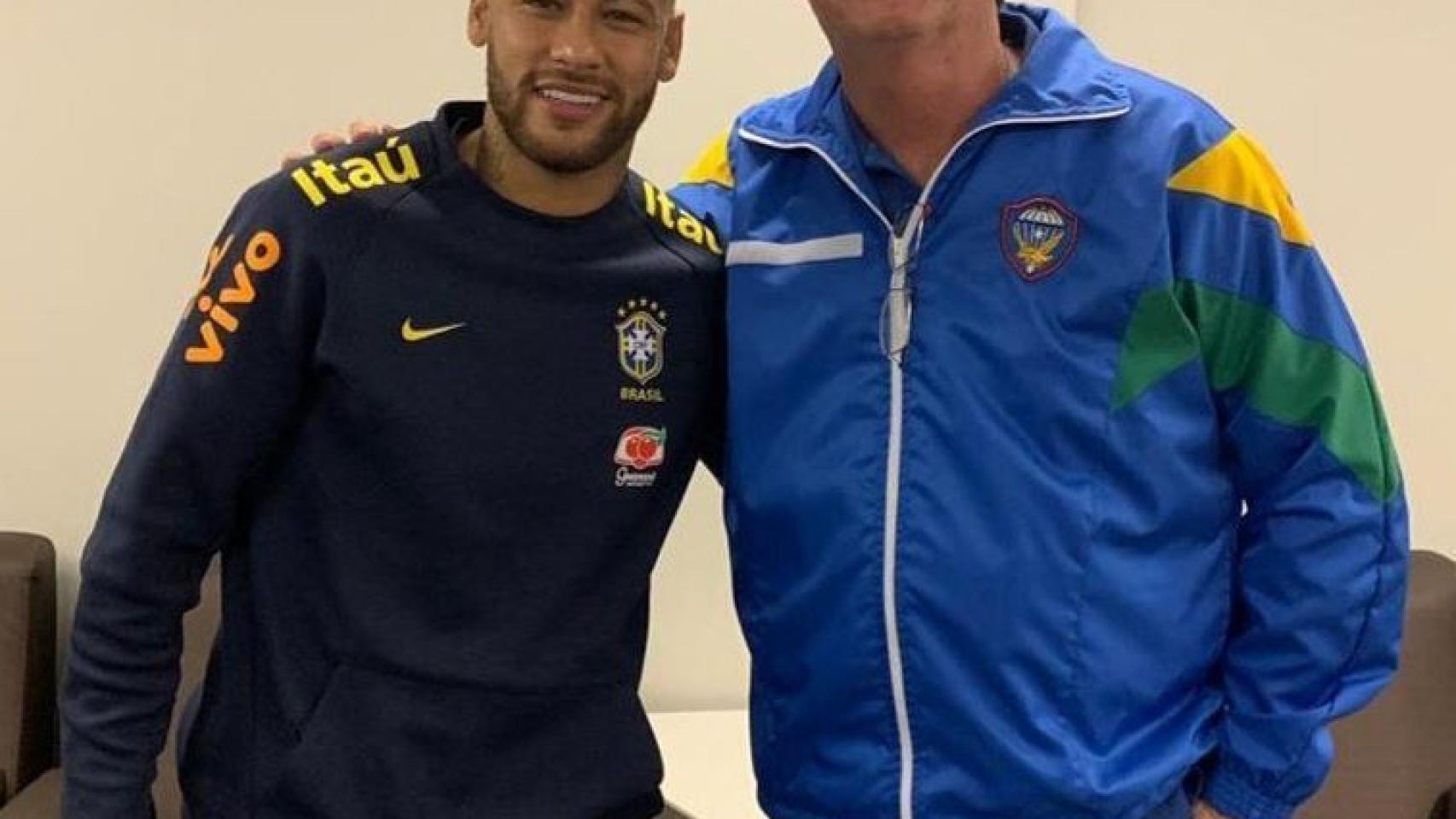 Bolsonaro, presidente de Brasil, junto a Neymar Jr. Foto: Twitter (@Jaisbolsonaro)
