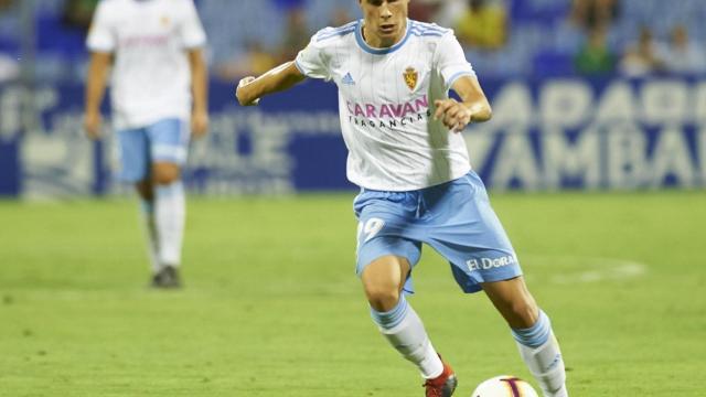 Alberto Soro con el Zaragoza. Foto: Twitter (@AlbertoSoro)