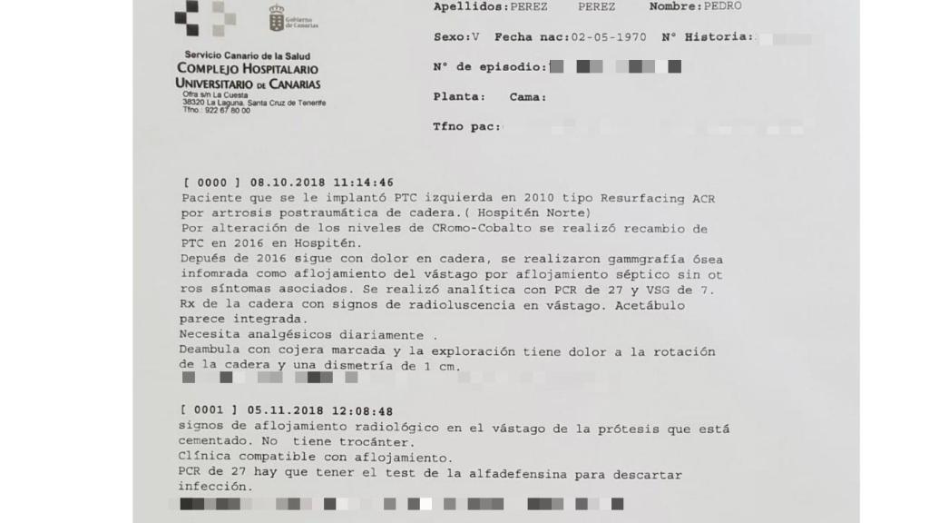 Informe médico de Pedro Pérez.