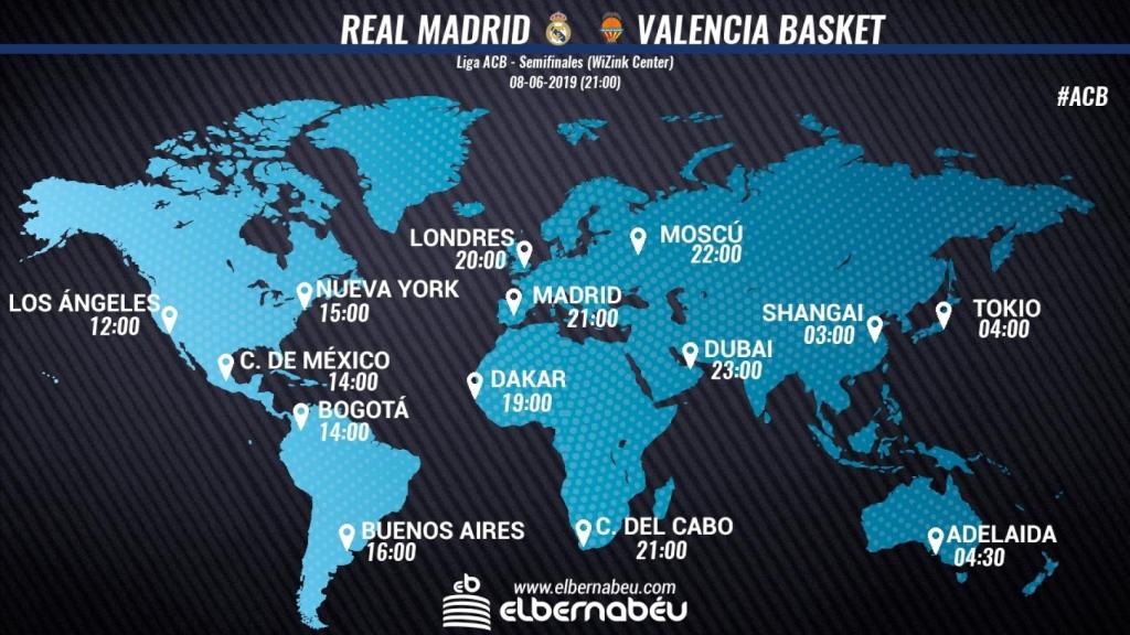 Horario internacional del Real Madrid - Valencia Basket