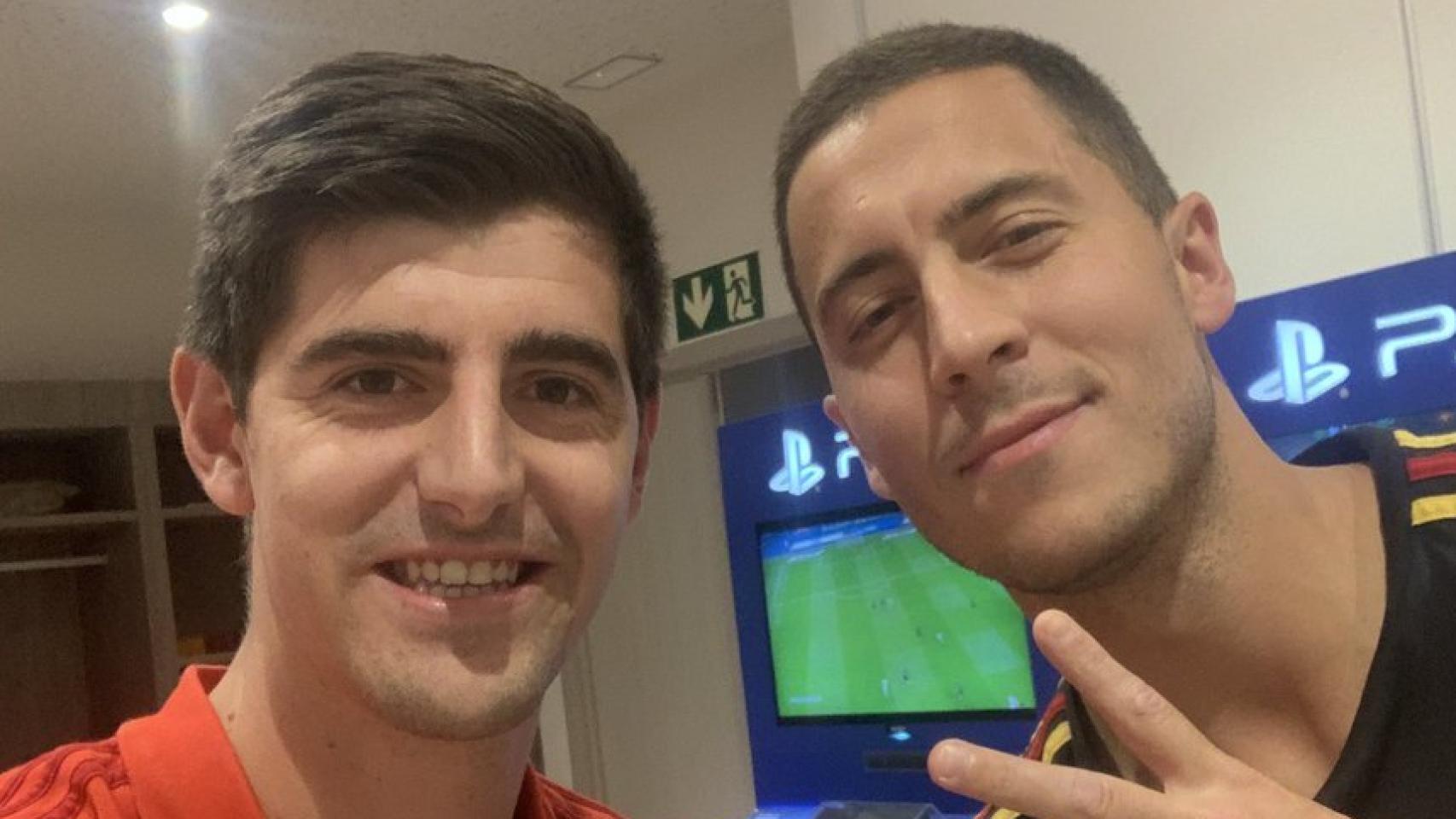 Courtois y Hazard. Foto: Twitter (@thibautcourtois)