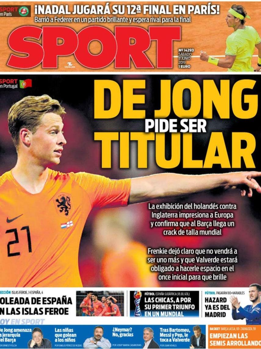 Portada diario SPORT (08/06/2019)