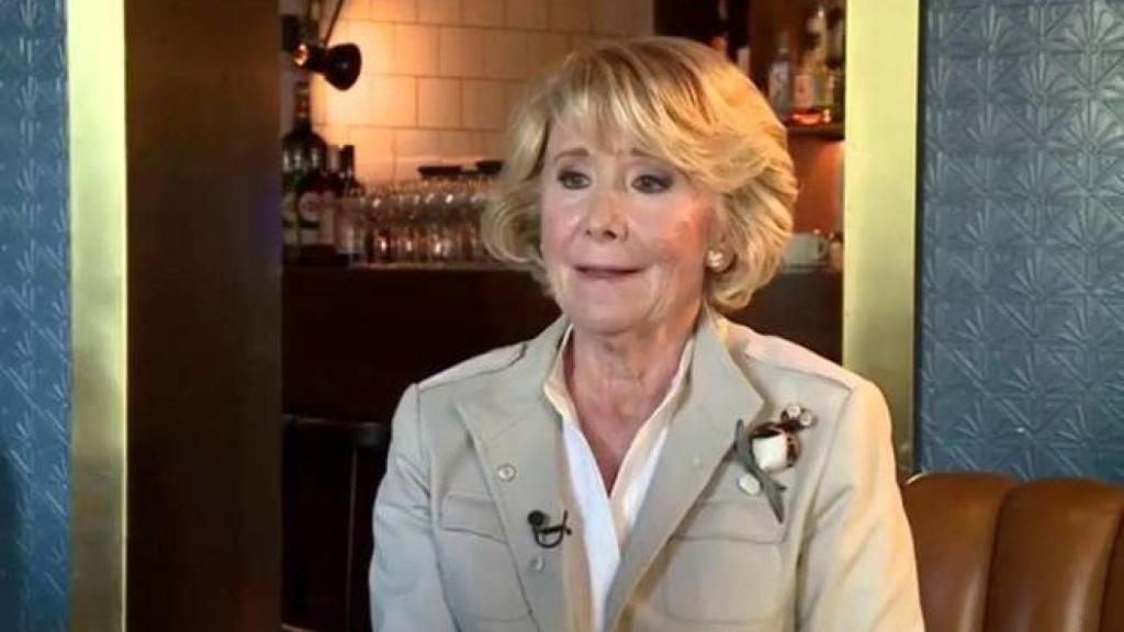 Esperanza Aguirre, durante su entrevista con el periodista Iñaki López en 'La Sexta Noche'.