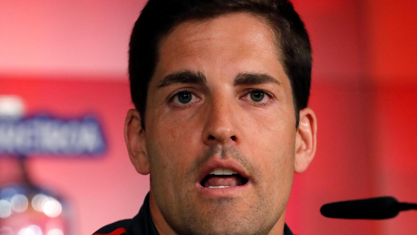 Robert Moreno, en rueda de prensa con la selección española