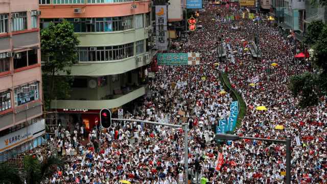 Hong Kong durante la masiva manifestación.