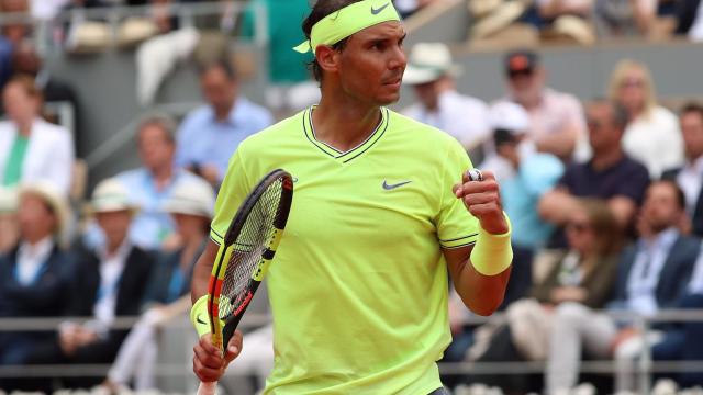 Nadal, celebrando un punto en la final de Roland Garros.