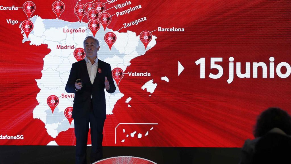Antonio Coimbra, CEO de Vodafone, durante la presentación de su red comercial 5G.