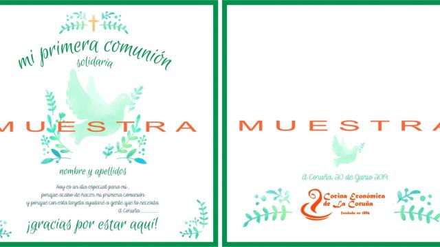 Tarjetas solidarias de comunión