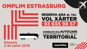 Cartel informativo de un viaje a Estrasburgo.