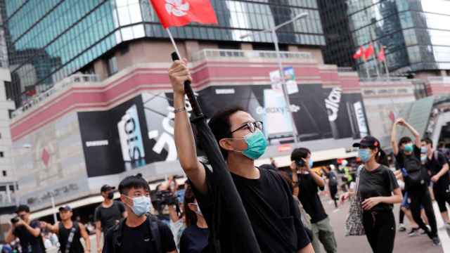 Un manifestante contra la ley de extradición en Hong Kong.