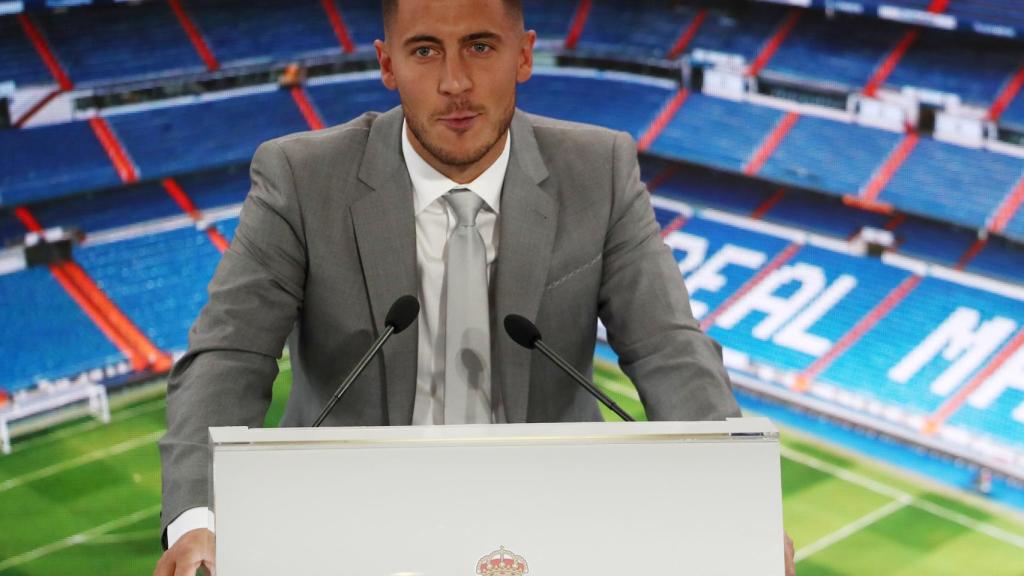 Hazard, en su presentación con el Real Madrid