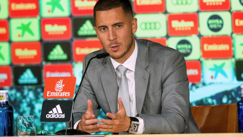 Eden Hazard, en su presentación como nuevo jugador del Real Madrid