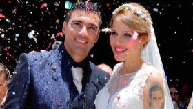 José Antonio Reyes y Noelia López el 17 de junio de 2017, día de su boda, en Utrera.