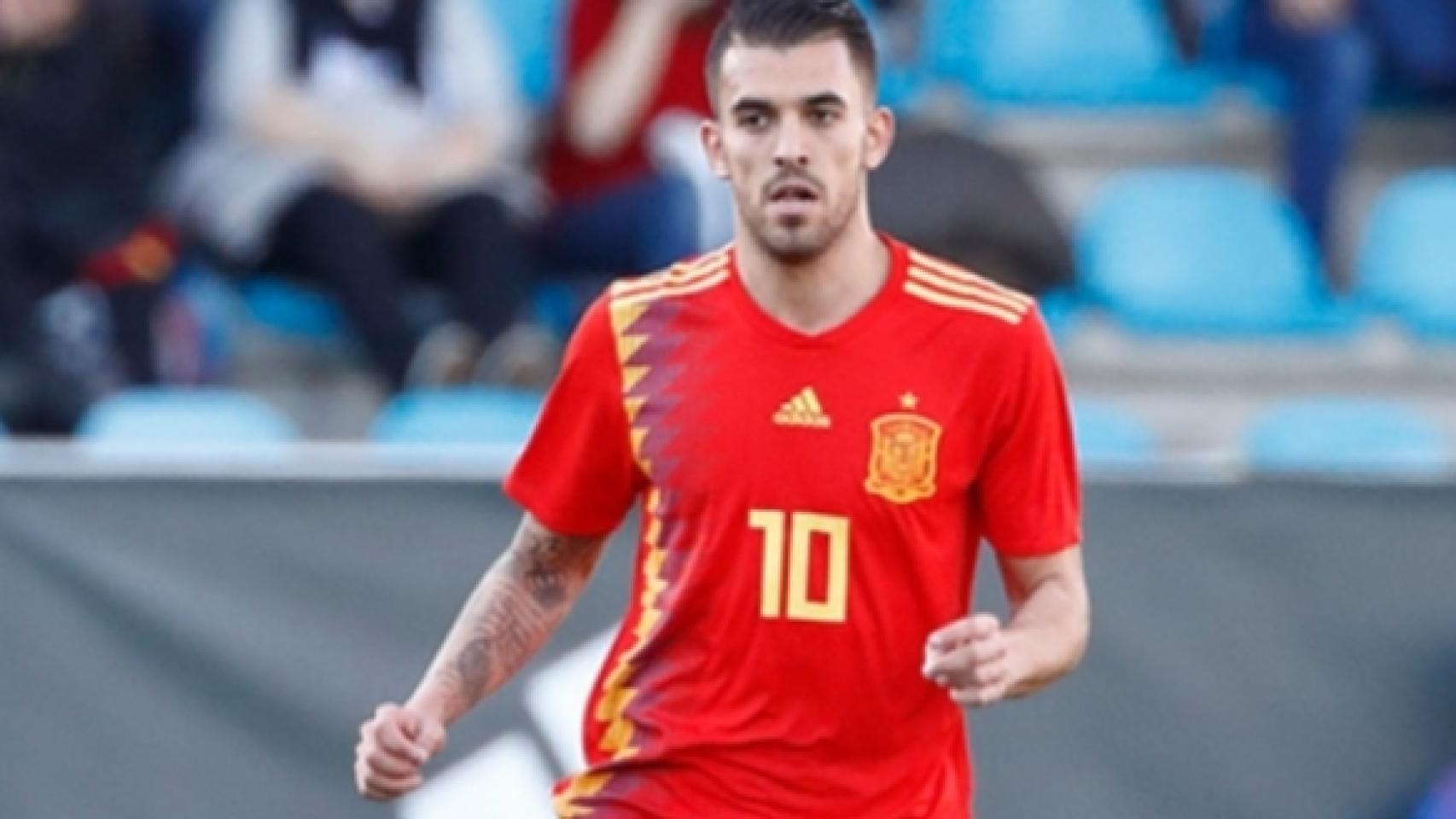 Ceballos, con la selección española de fútbol. Foto: sefutbol.com