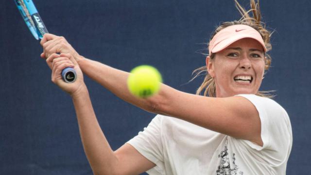 Sharapova, en un entrenamiento en Mallorca