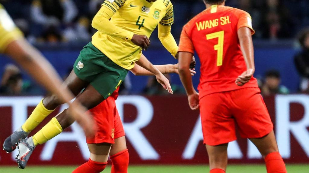 Shuang Wang, en un momento del partido ante Sudáfrica