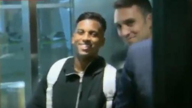 Rodrygo, a su llegada a Madrid para ser presentado