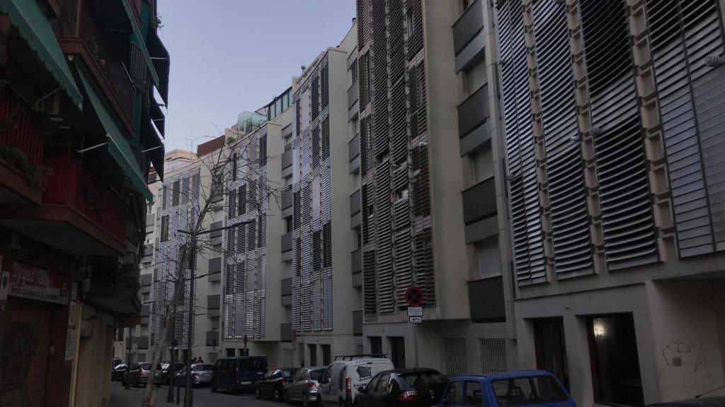 La calle de Burriac, en Mataró, a última hora de este lunes.