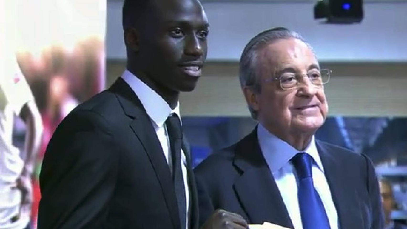 Florentino Pérez y Mendy, en la presentación del francés.