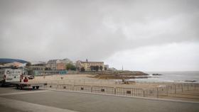 Comienza el montaje de la falla de San Juan en A Coruña