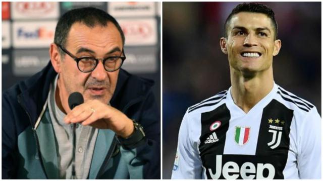 Sarri y Cristiano Ronaldo