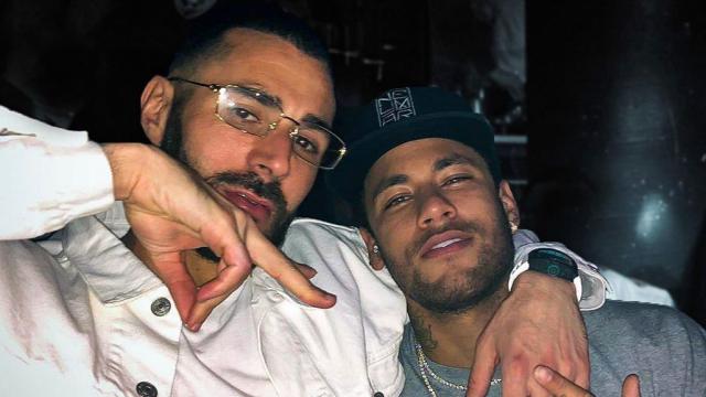 Benzema posa con Neymar. Foto: Instagram (@karimbenzema)