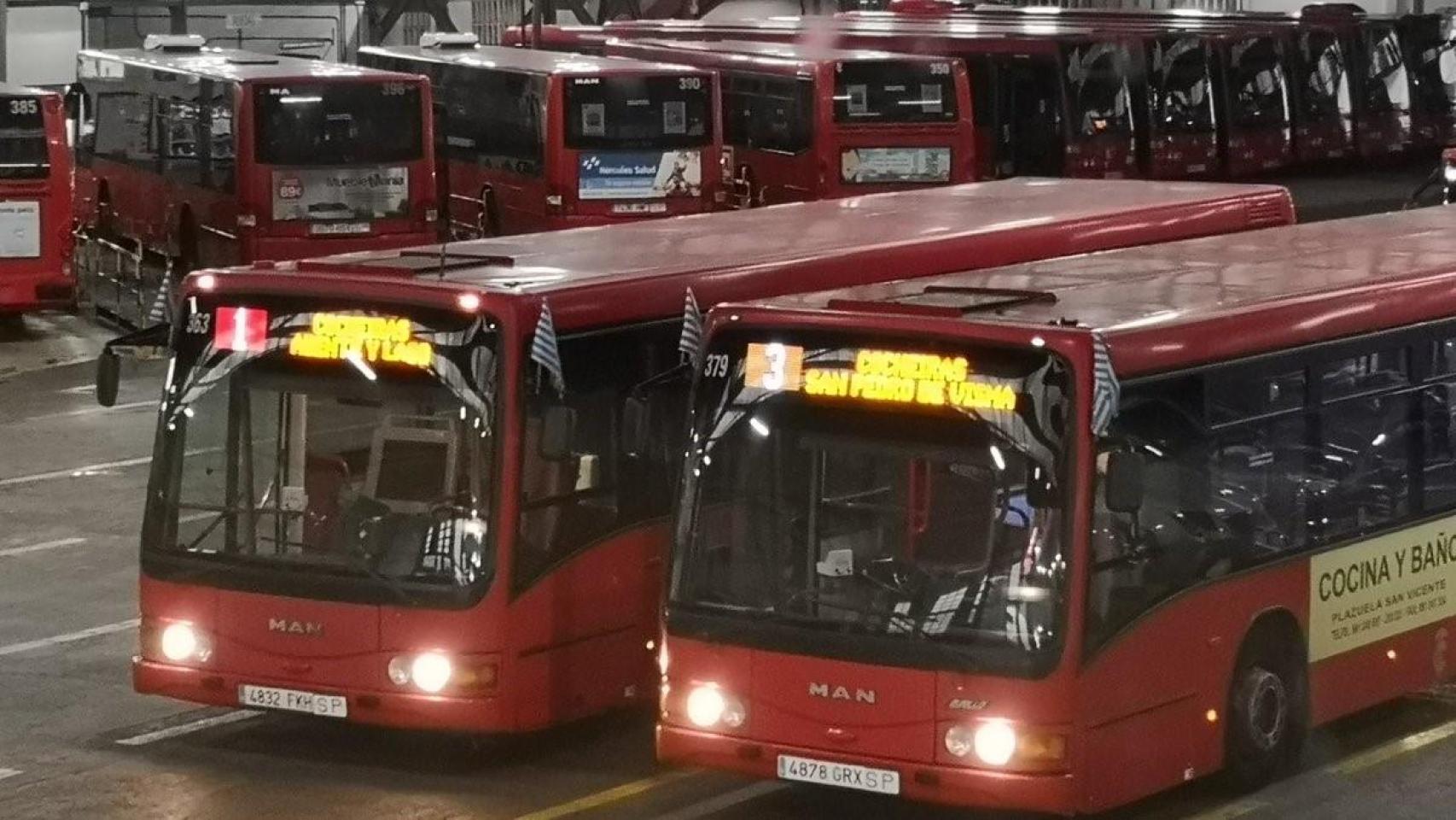 Autobuses de A Coruña en una imagen de archivo